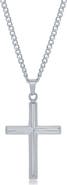 BLACKJACK Men's Stainless Steel 3D Cross Pendant Necklace