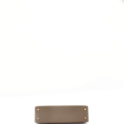 Pre-owned Hermes Hermes Kelly Mini Ii Bag Grey Madame With Gold Hardware 20 In Brown