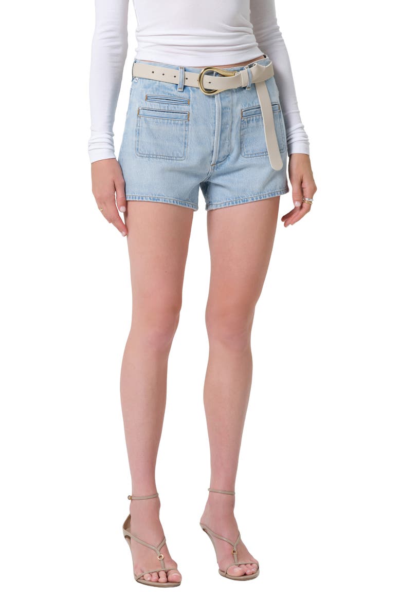Marlow Patch Pocket Denim Shorts, Main, color, LASSO LIGHT INDIGO