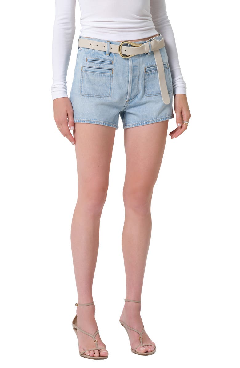 Citizens of Humanity Marlow Patch Pocket Denim Shorts, Main, color, Lasso Light Indigo