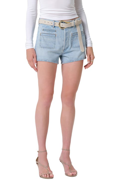 Marlow Patch Pocket Denim Shorts (Lasso Light Indigo)