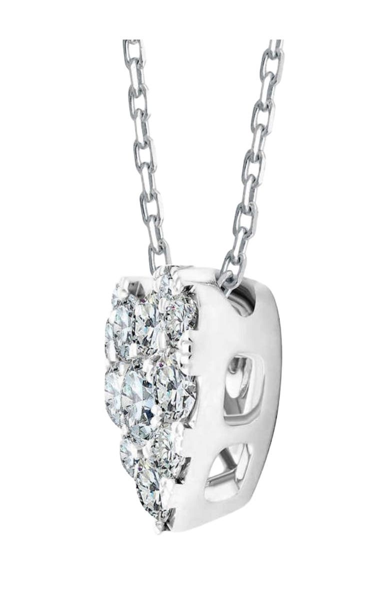 Bliss Diamond 3/4Ct Diamond Heart Pendant 14k Gold 18" Necklace Lab Grown, Alternate, color, 14K White Gold
