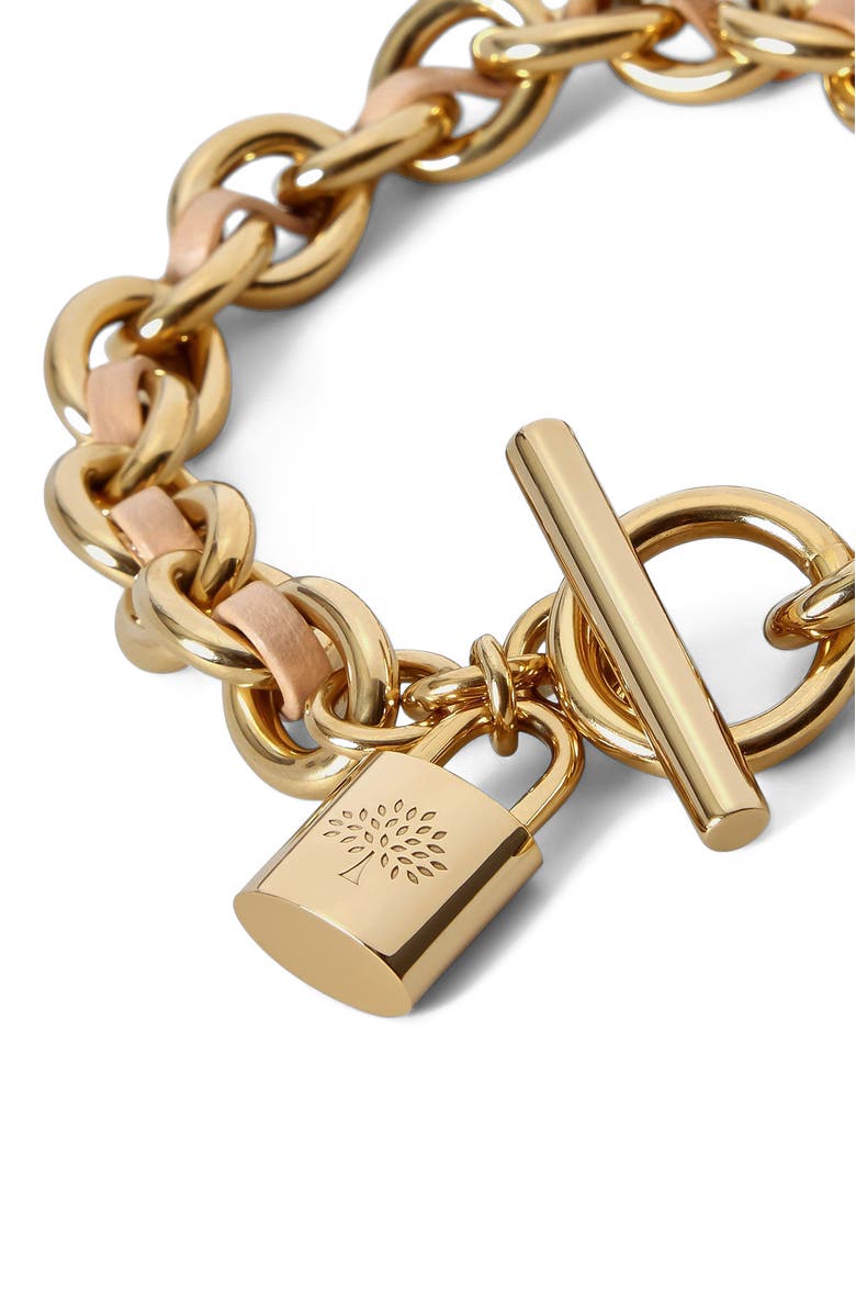 Mulberry Lily Leather Chain Bracelet Medium, Alternate, color, Crumpet