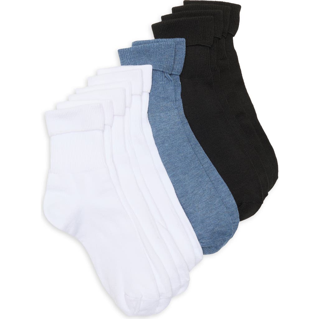 Honeydew 6-pack Everyday Turn Cuff Quarter Socks In Multi