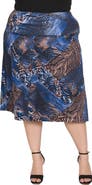 24seven Comfort Apparel Animal Print Knee Length Skirt