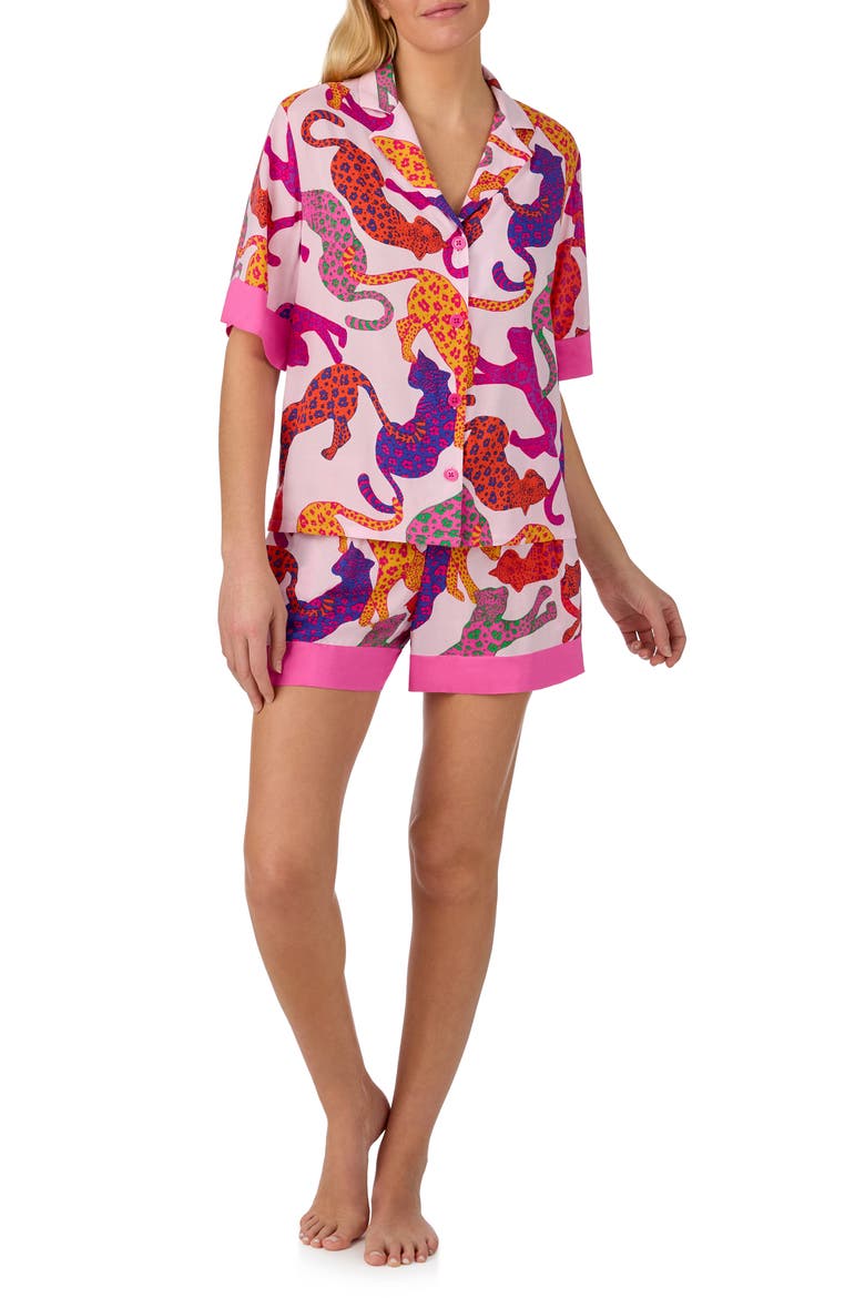 Print Short Pajamas, Main, color, PINK MULTI