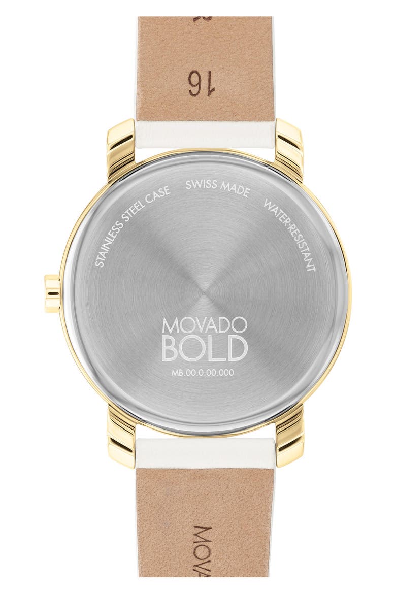Bold Access Museum Dot Leather Strap Watch, 34mm, Alternate, color, GOLD