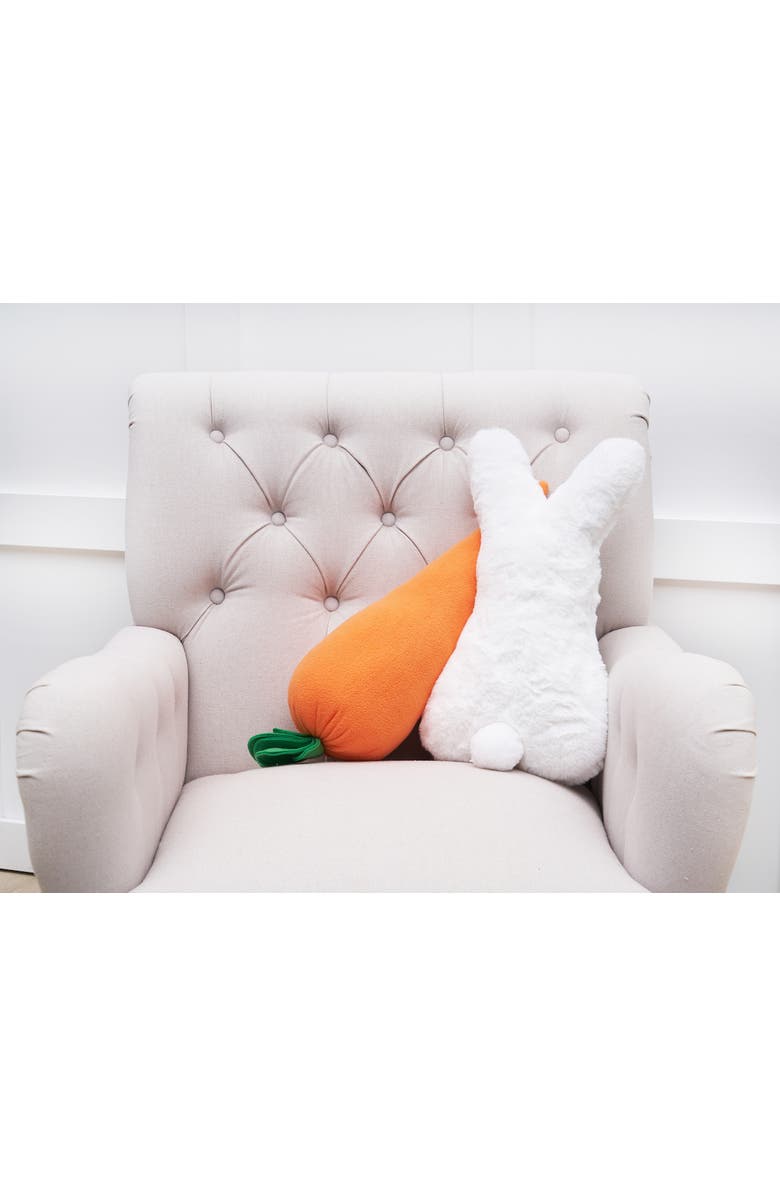 C&F Home White Easter Bunny Rabbit Cotton Tail Mini Accent Pillow 10" x 18", Alternate, color, White