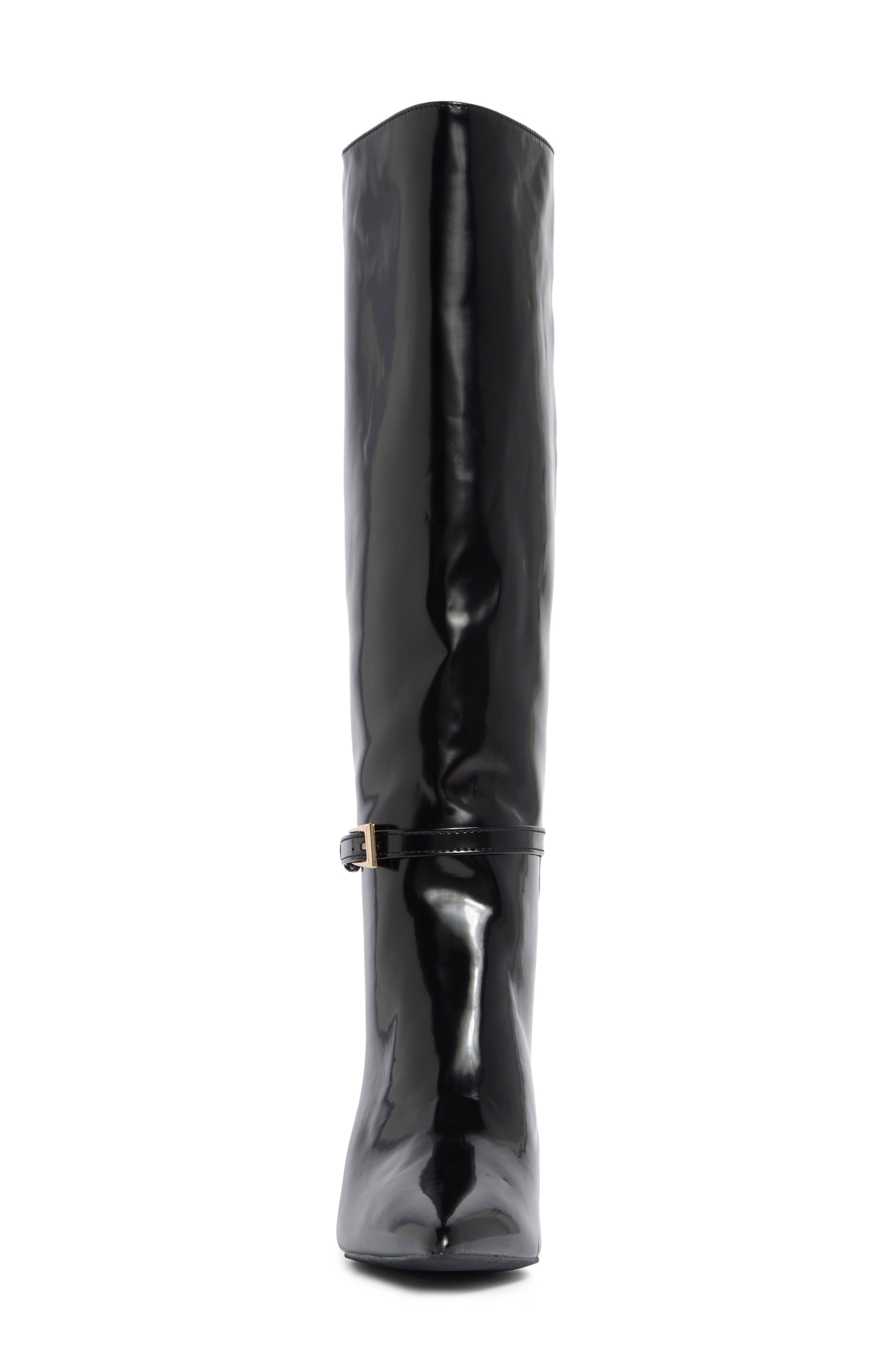 Glazed Knee High Boot, Alternate, color, BLACK