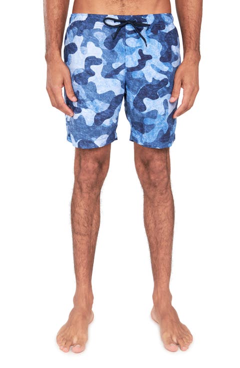 Slim Fit Camo Swim Trunks