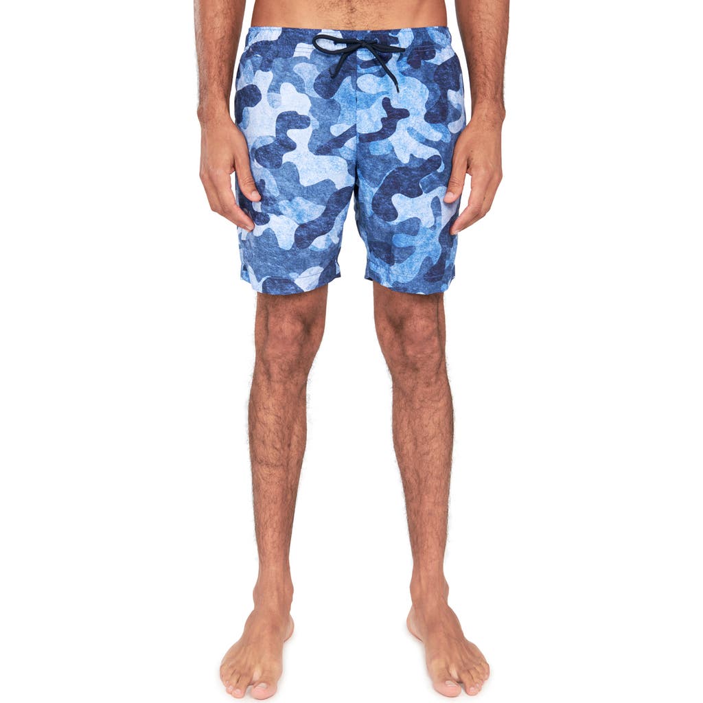Brooklyn Brigade Jay Camo Swim Trunks In Blue