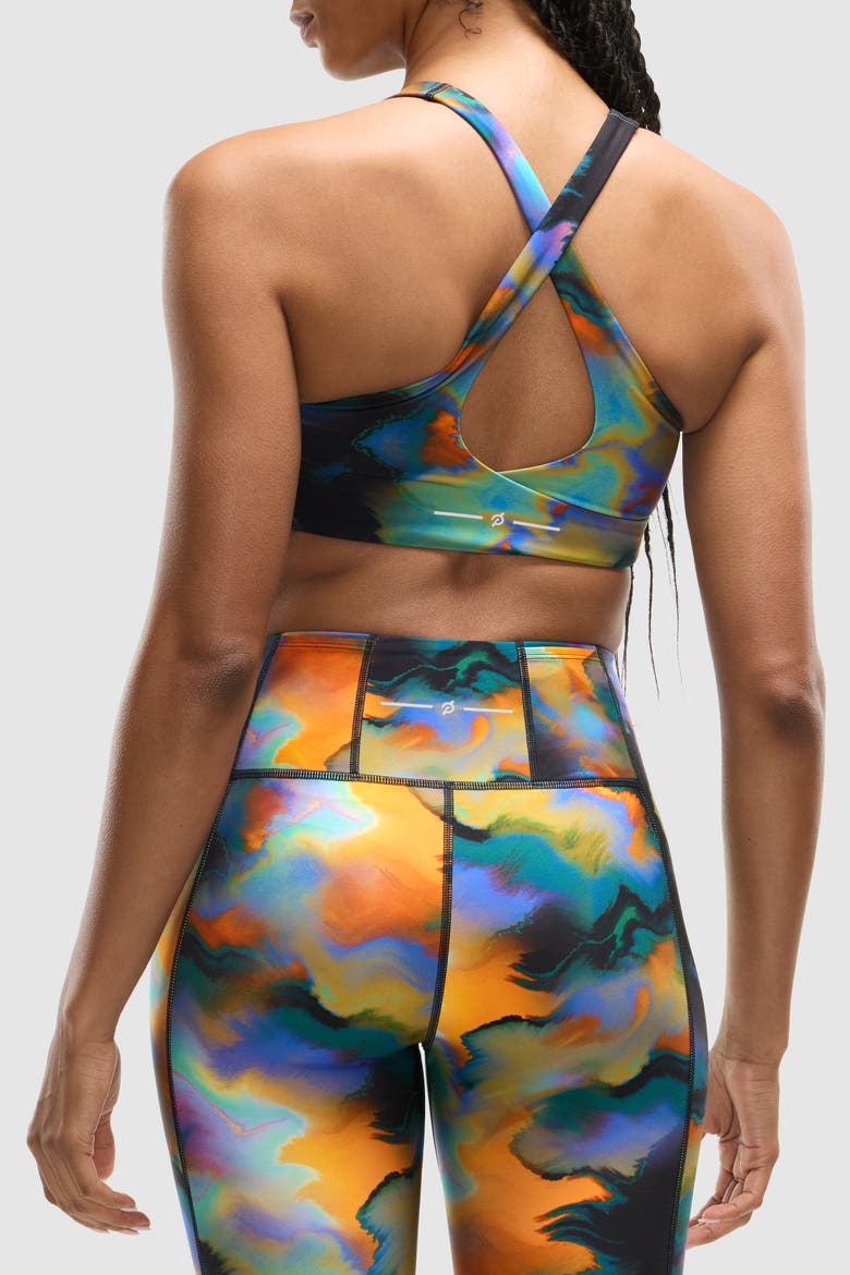 Printed PaceForm Laser Perforated Bra, Alternate, color, Heatmap Print