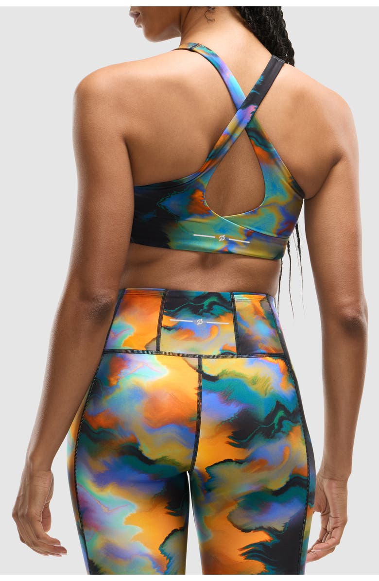 Peloton Printed PaceForm Laser Perforated Bra, Alternate, color, Heatmap Print