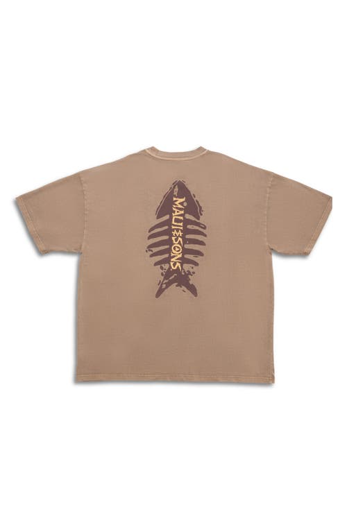 Maui And Sons Maui & Sons Sultan Sea Pigment Dye Graphic T-shirt In Brown