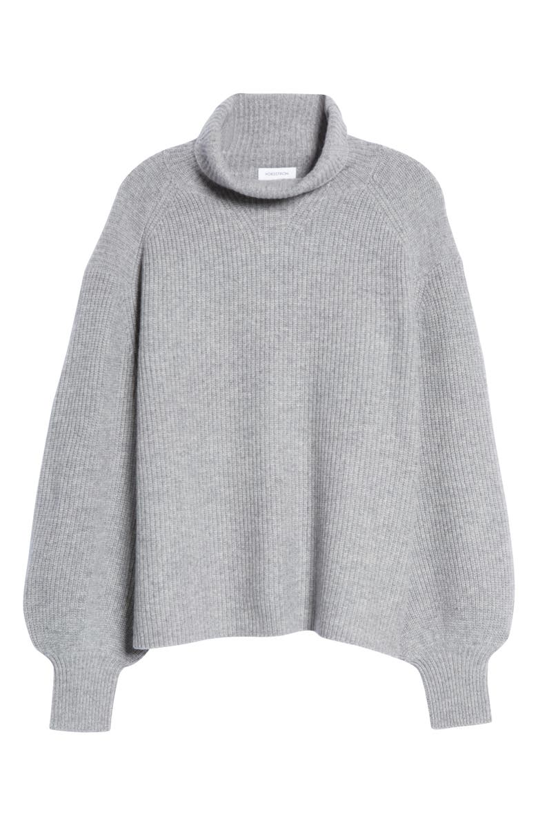 Nordstrom Puff Sleeve Wool & Cashmere Turtleneck Sweater, Alternate, color, 