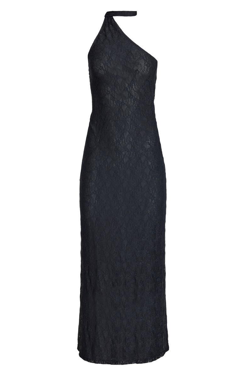 LIONESS Lux Lace Maxi Dress, Alternate, color, Noir