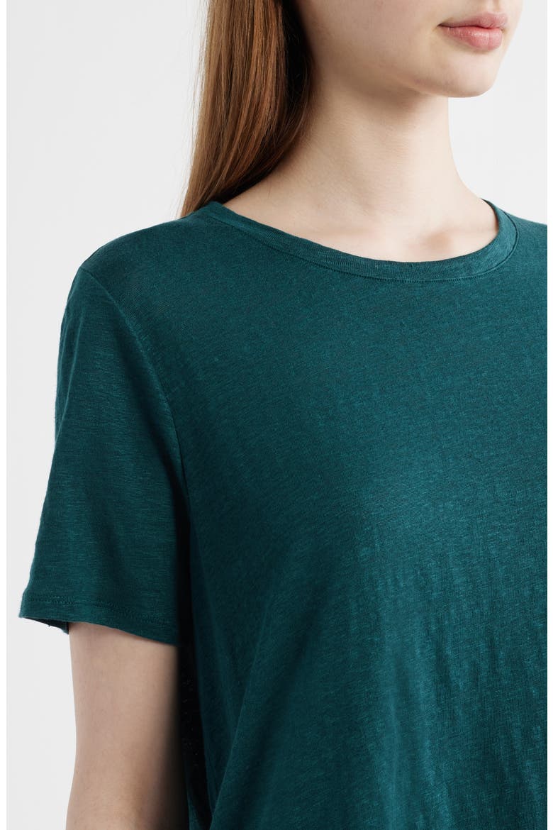 Organic Linen Crewneck T-Shirt, Alternate, color, KELP
