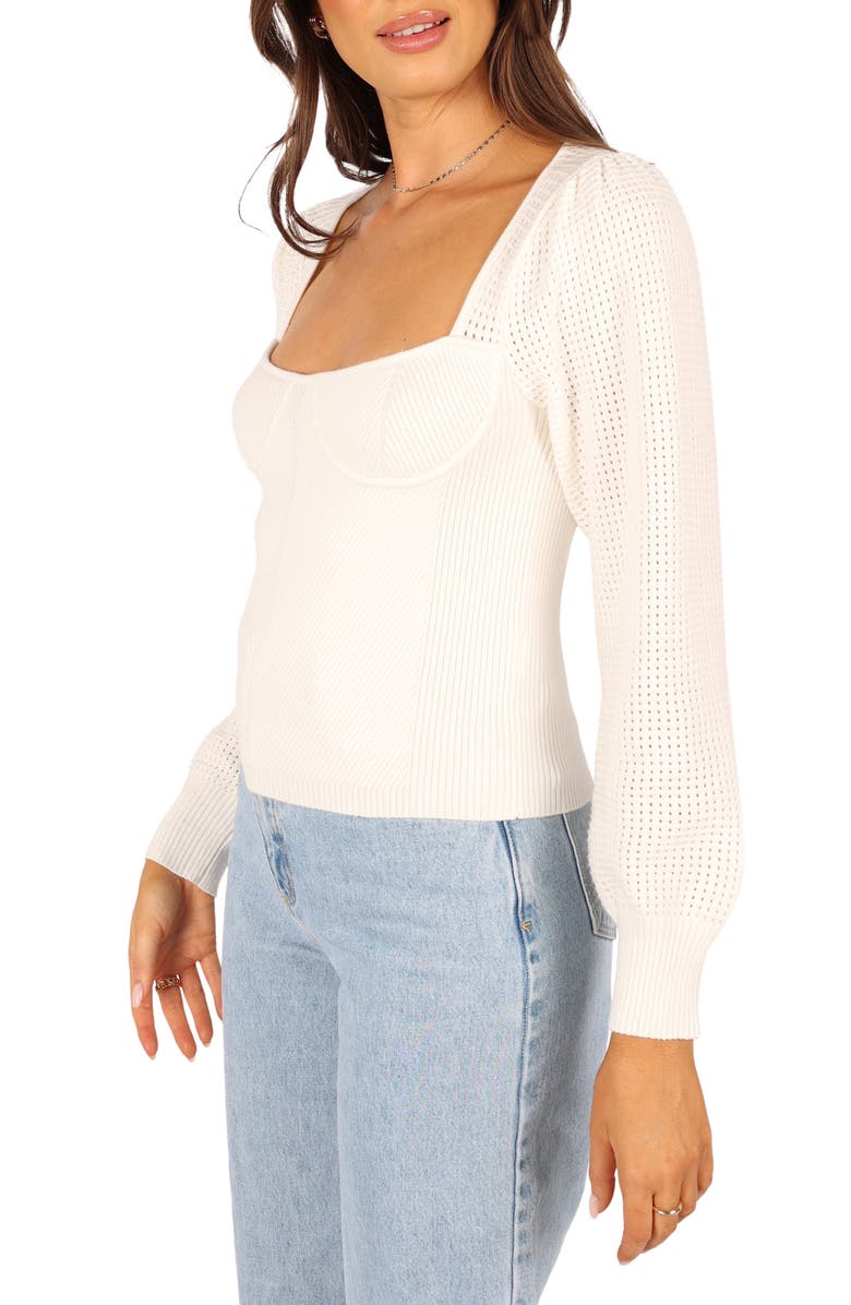 Petal & Pup Madalyn Rib Sweater, Alternate, color, White