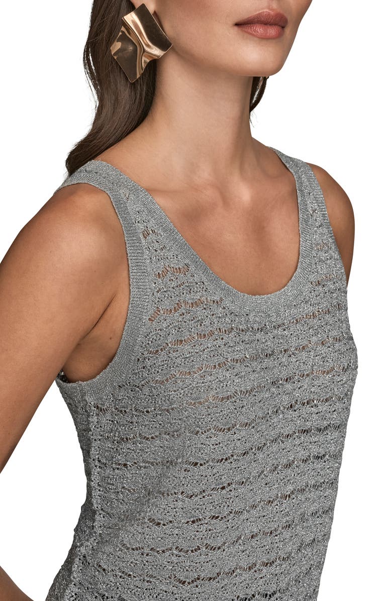 Donna Karan New York Metallic Sweater Tank, Alternate, color, Vapor