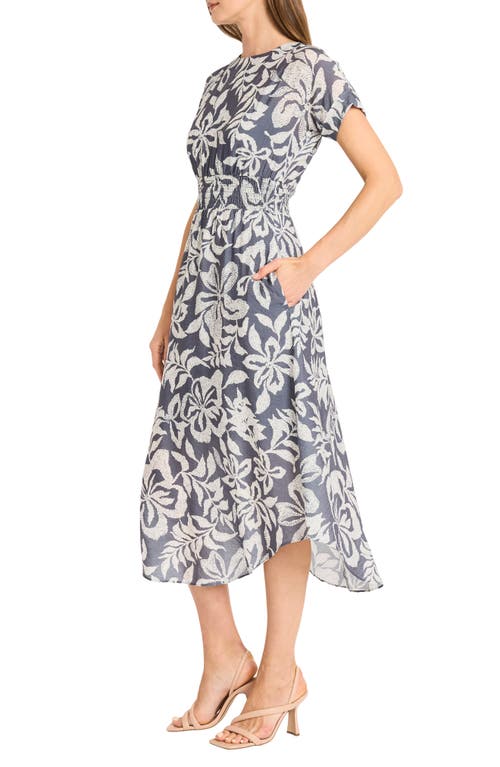 Maggy London Floral Smocked Waist Midi Sundress In Multi