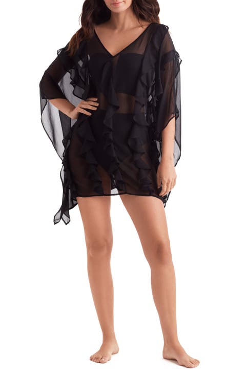 Breeze Ruffle Sheer Cover-Up Poncho