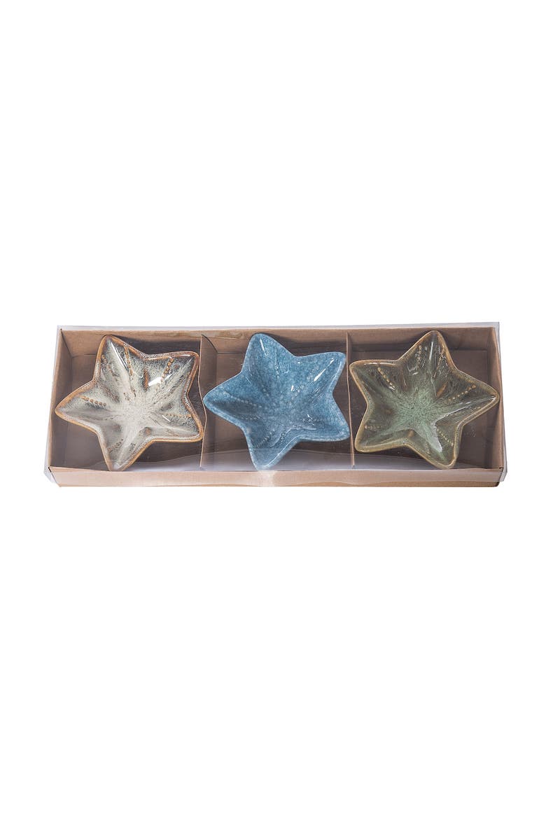 Sea Star Accent Dish Plates Set of 3, Alternate, color, Blue