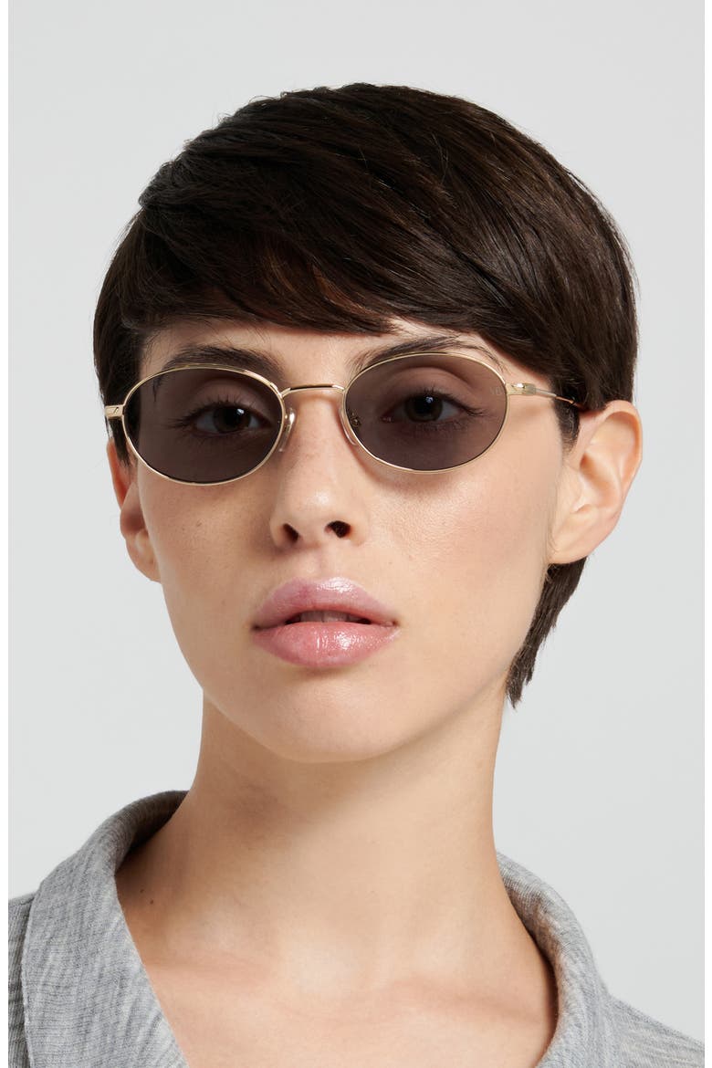 VB 1020/S 52mm Oval Sunglasses, Alternate, color, GOLD HAVANA/ GREY