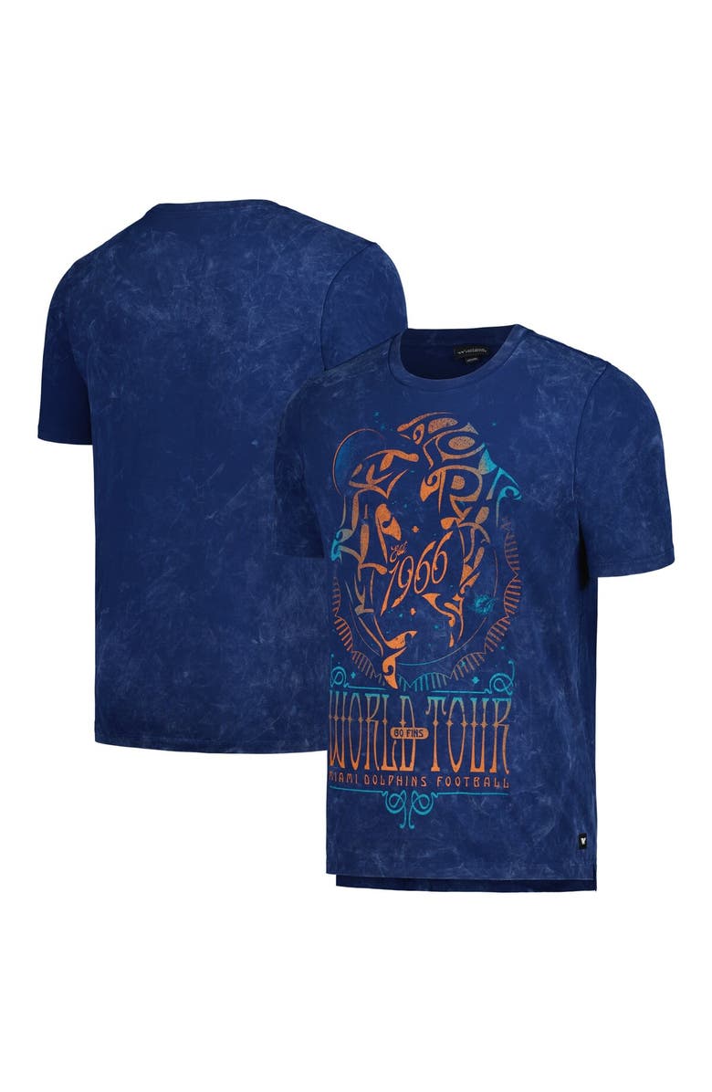 THE WILD COLLECTIVE Unisex The Wild Collective Navy Miami Dolphins Tour Band T-Shirt, Alternate, color, Navy