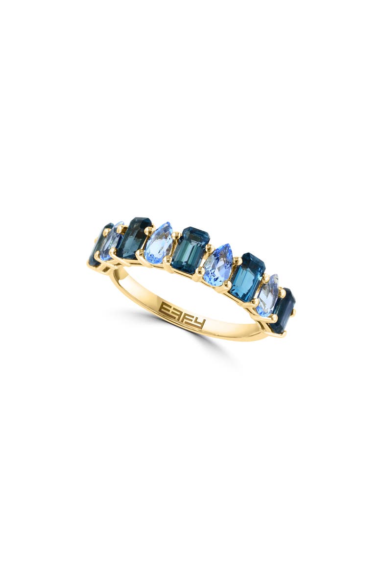14K Yellow Gold London Blue Topaz & Blue Topaz Ring, Main, color, BLUE