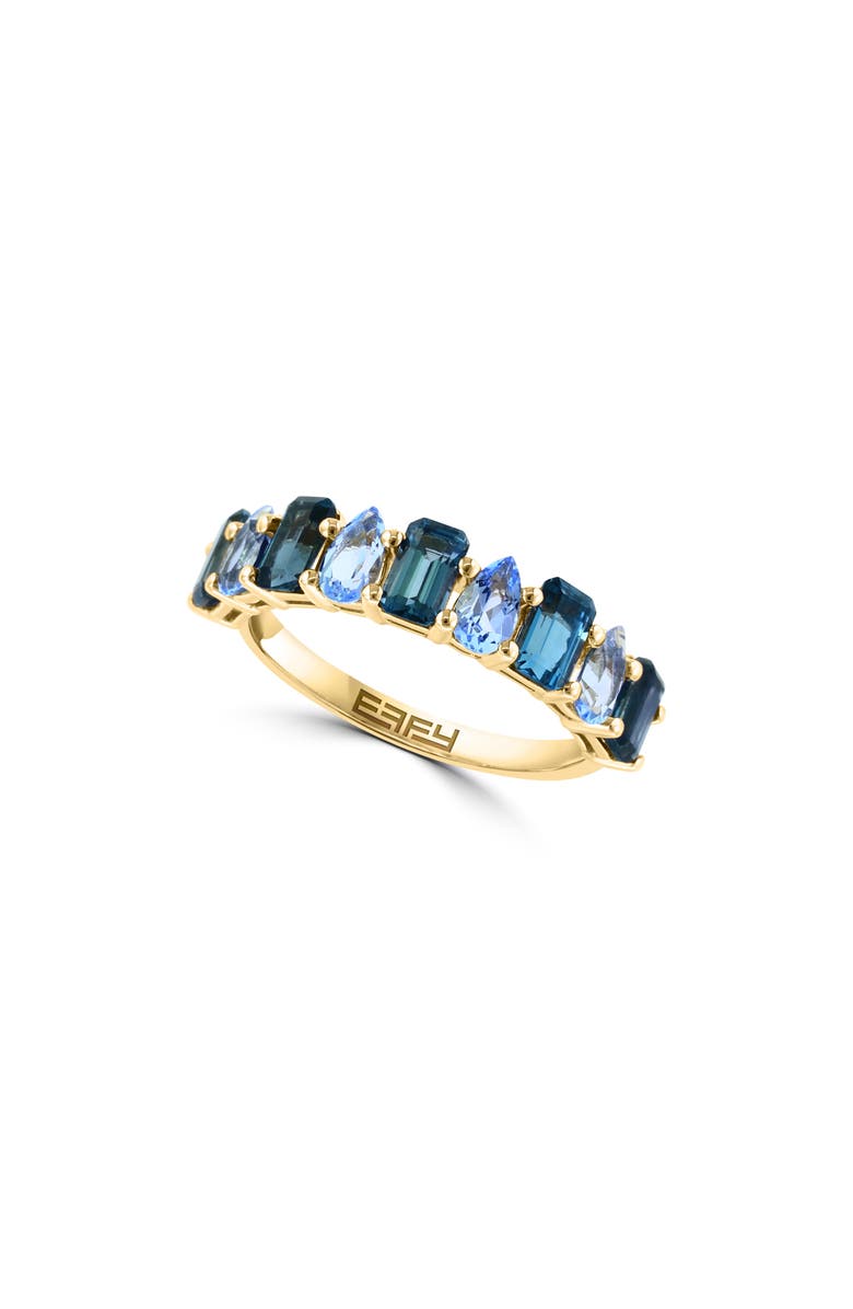 EFFY 14K Yellow Gold London Blue Topaz & Blue Topaz Ring, Main, color, Blue