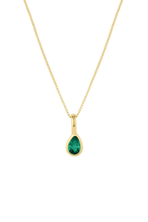 Teardrop Birthstone Necklace