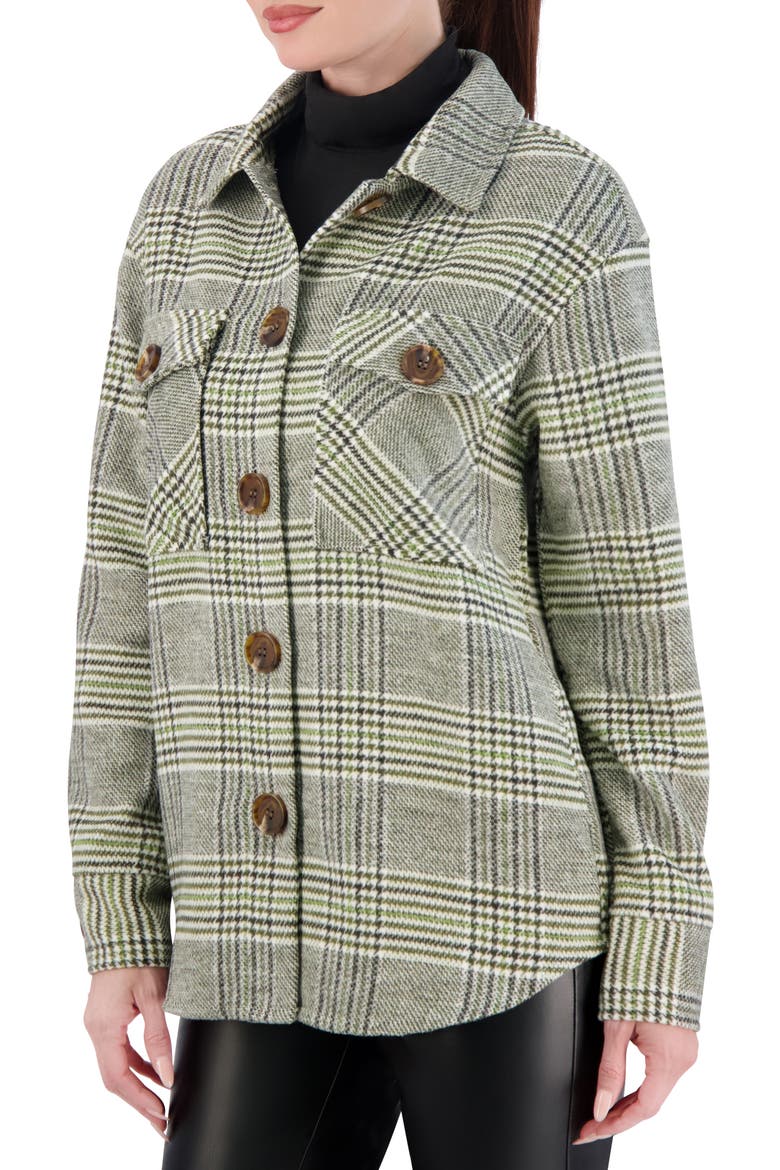 Plaid Shacket, Alternate, color, OLIVE/WHITE