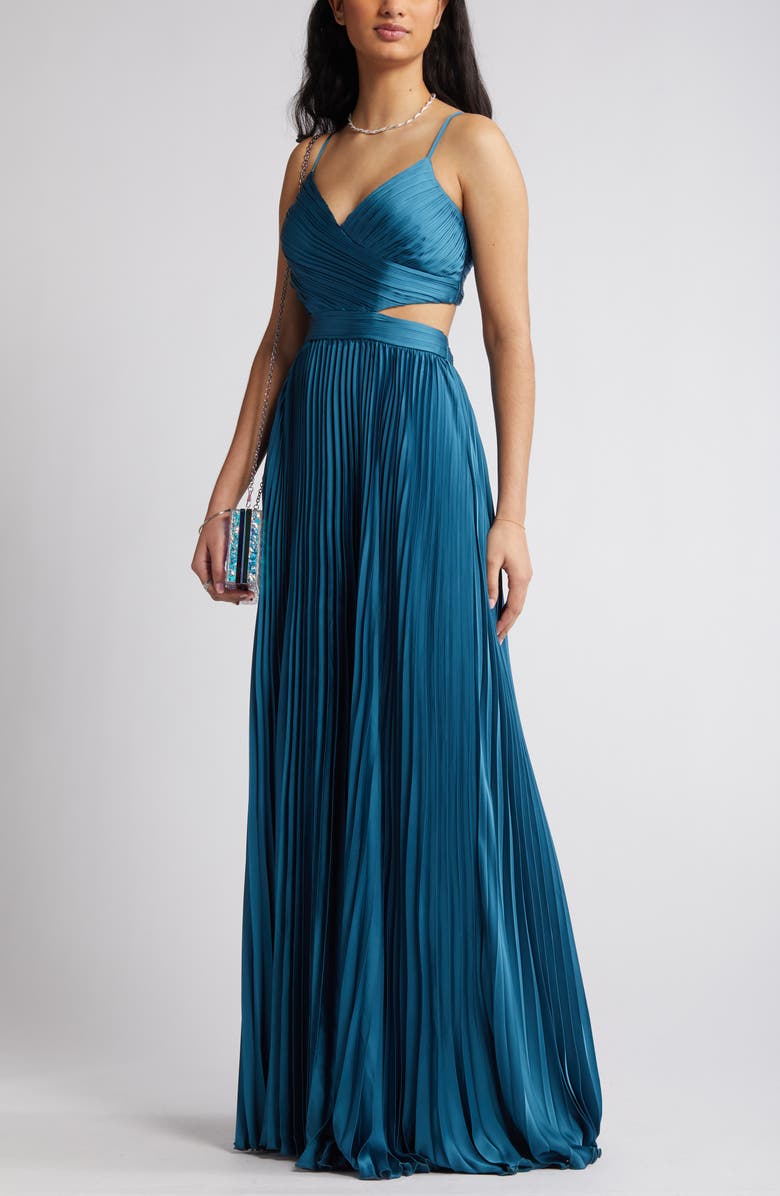 Lulus Got the Glam Pleated Gown, Main, color, 
