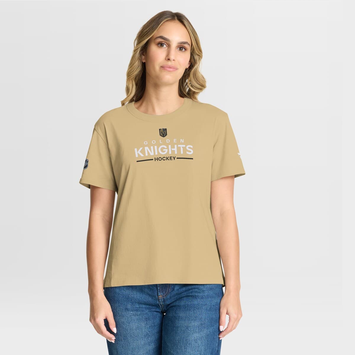 Women's Fanatics Gold Vegas Golden Knights Authentic Pro Primary T-Shirt - image 1