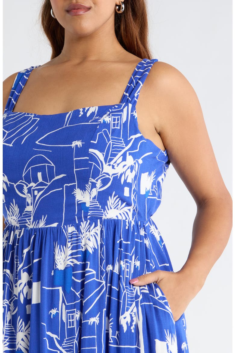 Mims Town Sunnyvale Midi Dress, Alternate, color, WHITE BLUE