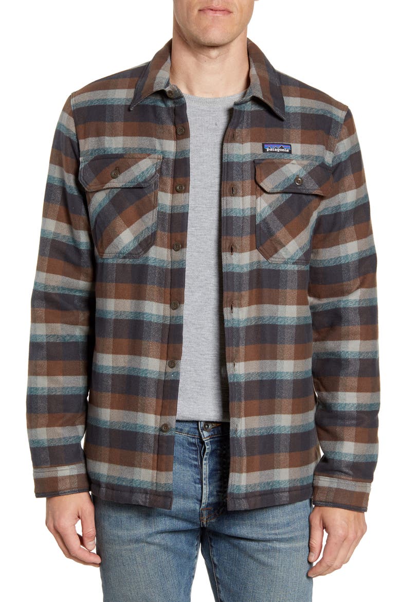 'Fjord' Flannel Shirt Jacket, Main, color, OBSERVER INK BLACK