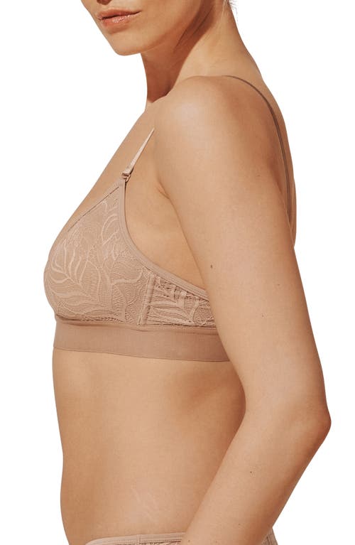 Thirdlove Feather Lace Triangle Bralette In Brown