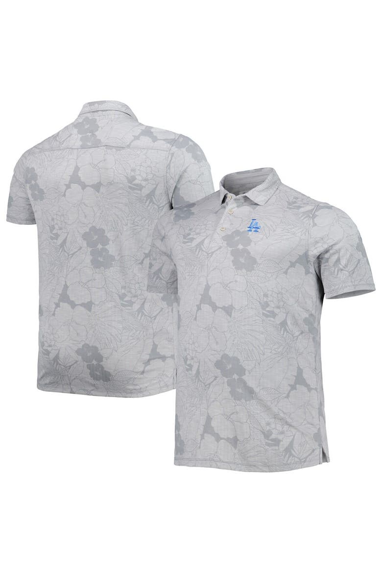 Men's Tommy Bahama Gray Los Angeles Dodgers Big & Tall Miramar Blooms Polo, Main, color, Gray