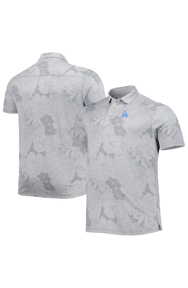 Tommy Bahama Men's Tommy Bahama Gray Los Angeles Dodgers Big & Tall Miramar Blooms Polo, Main, color, 