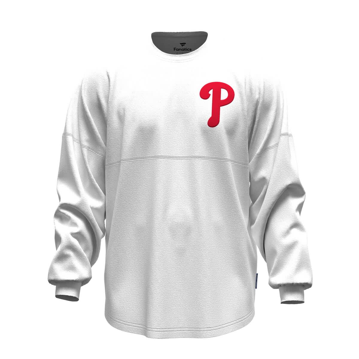 Women's Fanatics White Philadelphia Phillies Baseball Stitch Spirit Jersey Long Sleeve T-Shirt - image 2