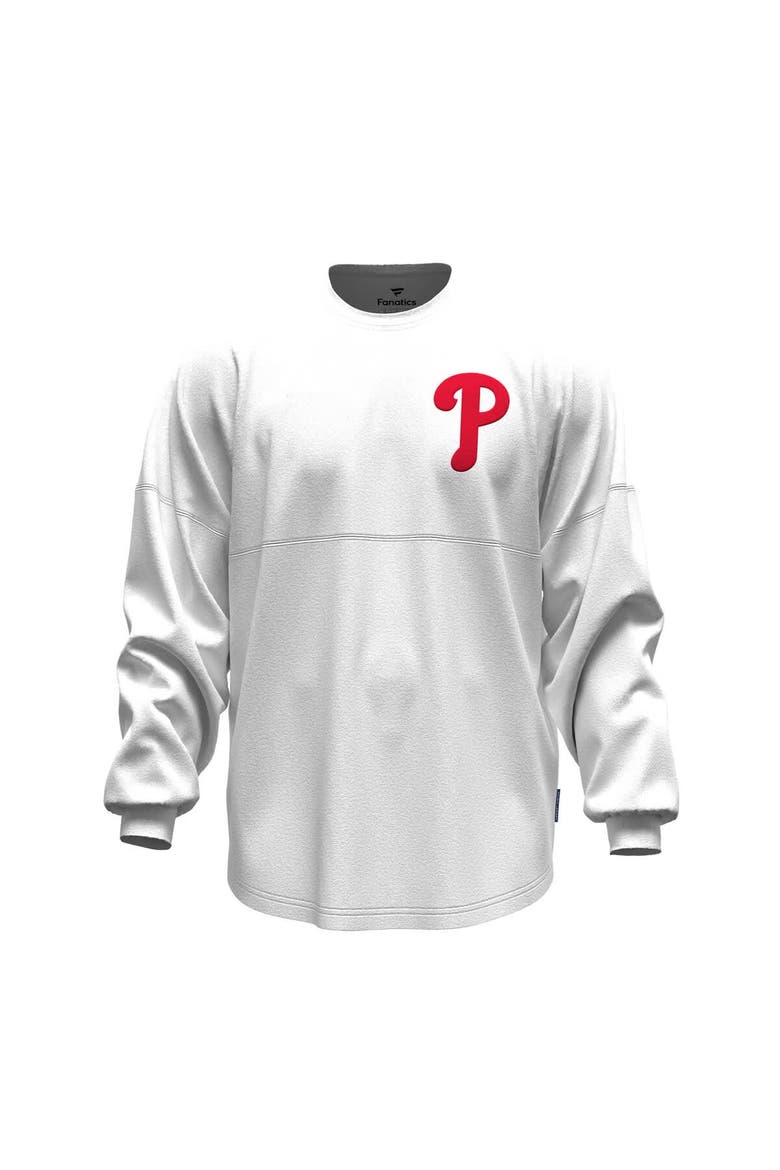Women's Fanatics White Philadelphia Phillies Baseball Stitch Spirit Jersey Long Sleeve T-Shirt, Alternate, color, White