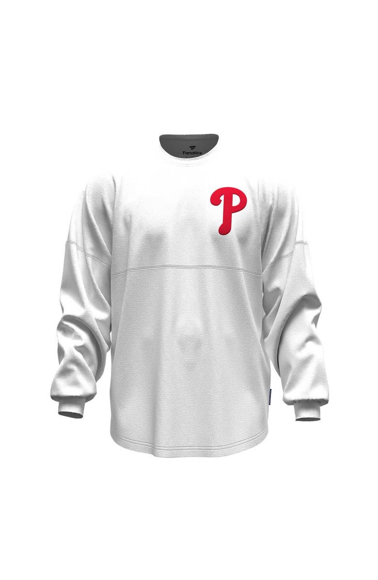 FANATICS Women's Fanatics White Philadelphia Phillies Baseball Stitch Spirit Jersey Long Sleeve T-Shirt, Alternate, color, White
