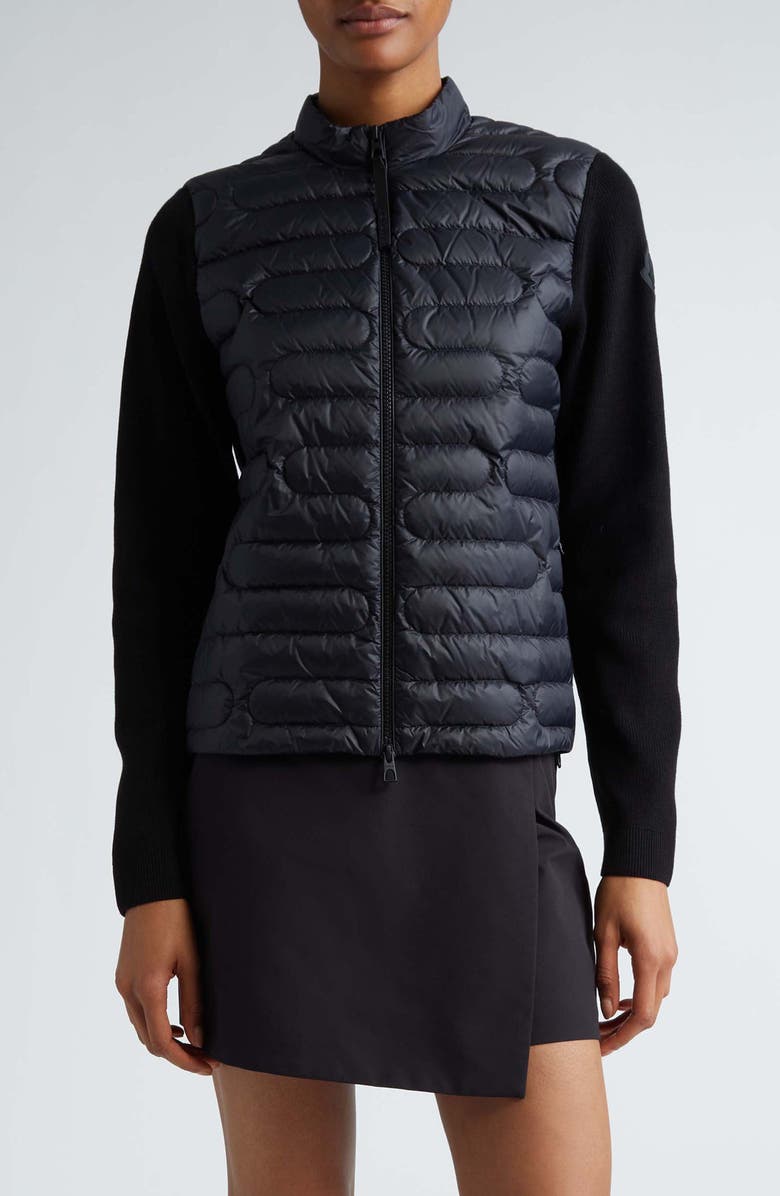 Moncler Mixed Media Down Puffer Jacket, Main, color,