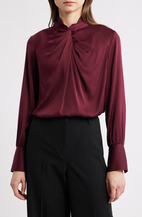The Lola Stretch Silk Twist Front Top