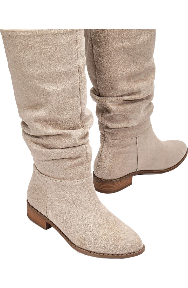 Forever & Always Shoes Maribel Knee High Slouch Boots, Alternate, color, Beige Suede