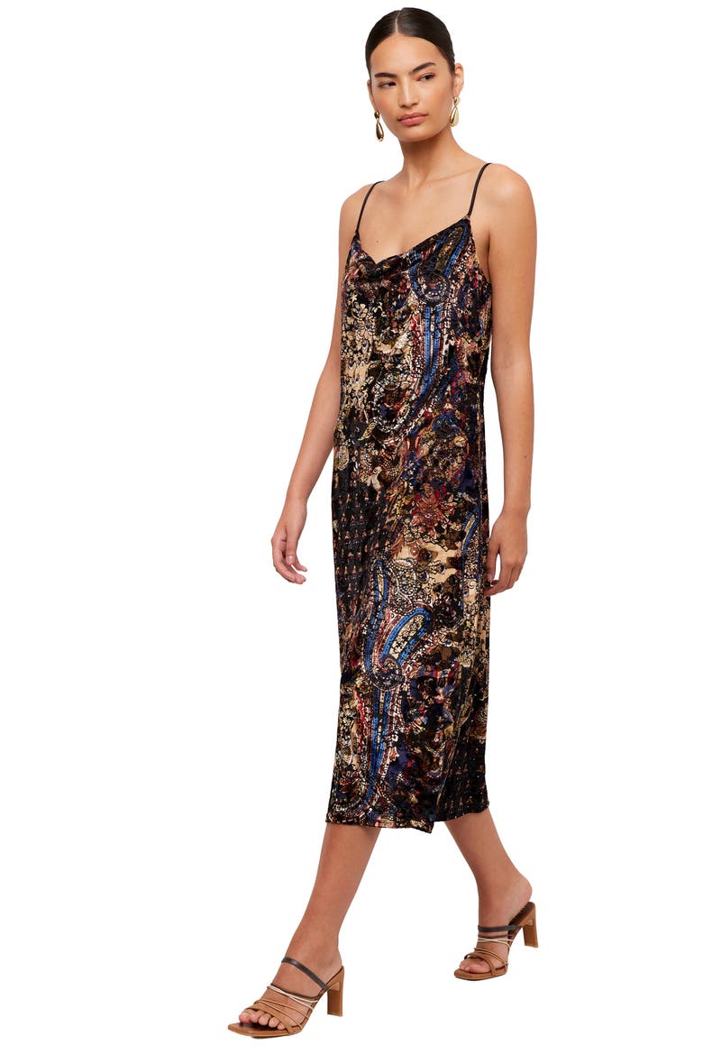 Krissa Drape Front Midi Dress, Alternate, color, PRINT