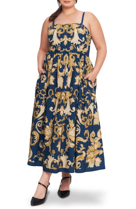 Baroque Tiered Maxi Dress (Plus)
