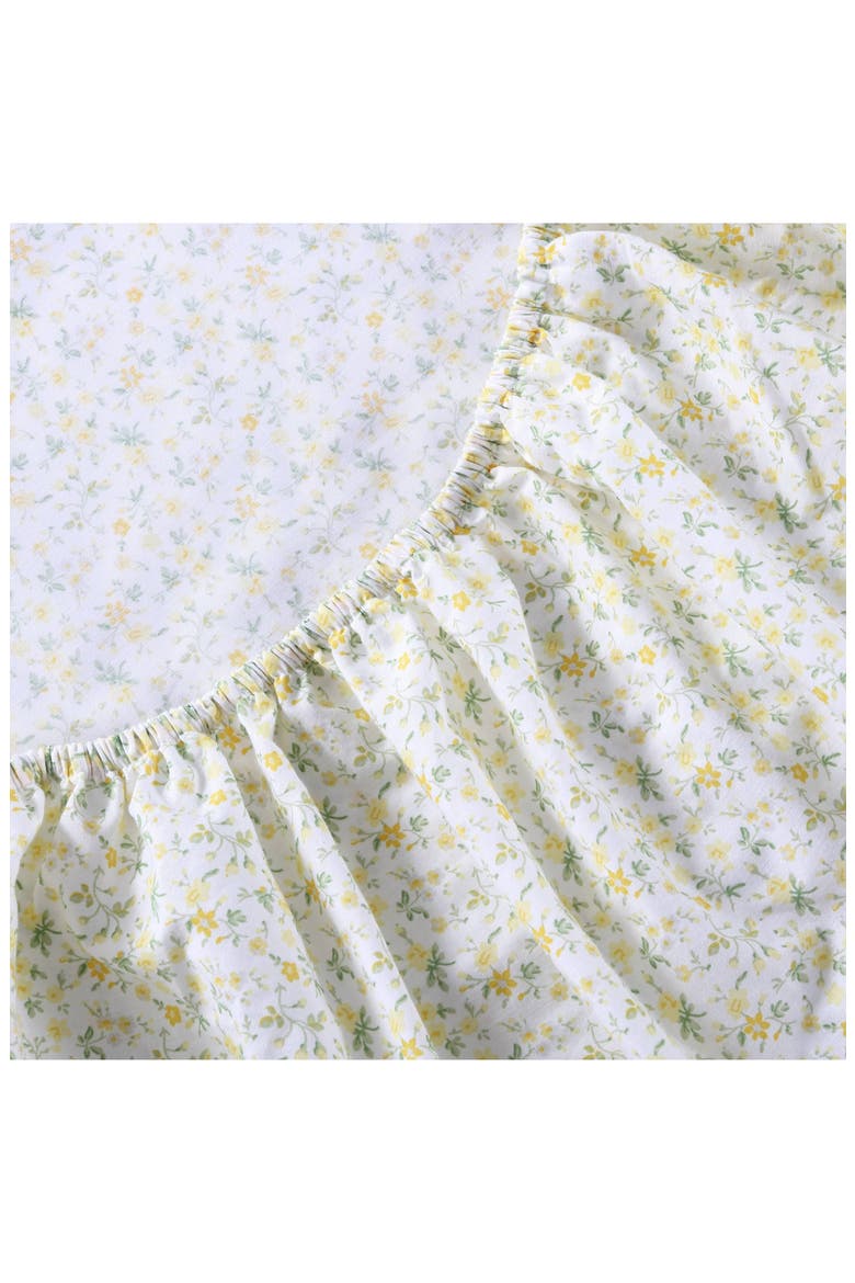 Evie Cotton Percale Sheet Set, Alternate, color, SUN GOLD