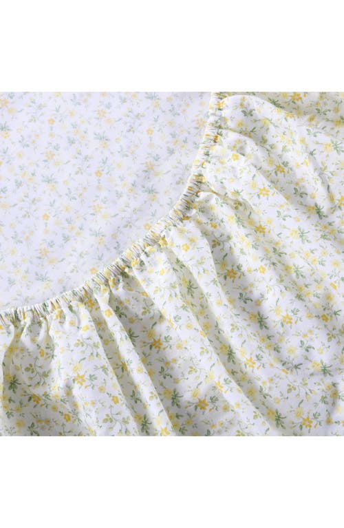 Laura Ashley Evie Twin Cotton Sheet Set In Sun Gold