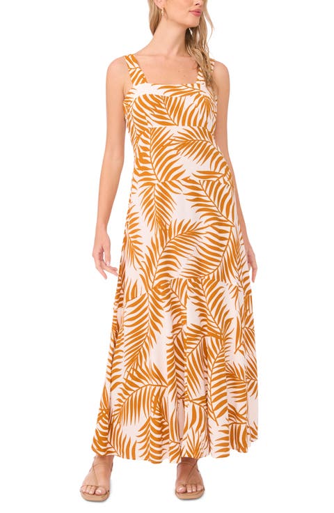Palm Print Maxi Dress